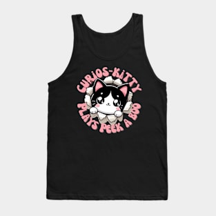 Curios-kitty plays peek a boo Tank Top